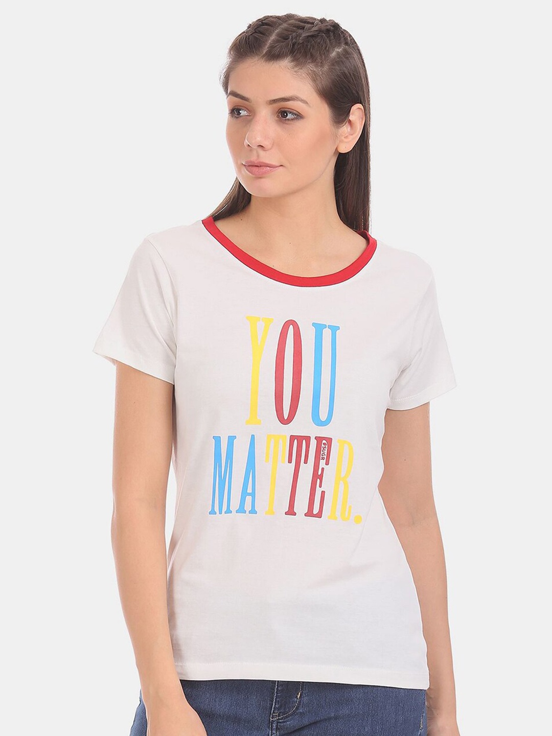 

V-Mart Typography Printed T-shirt, White