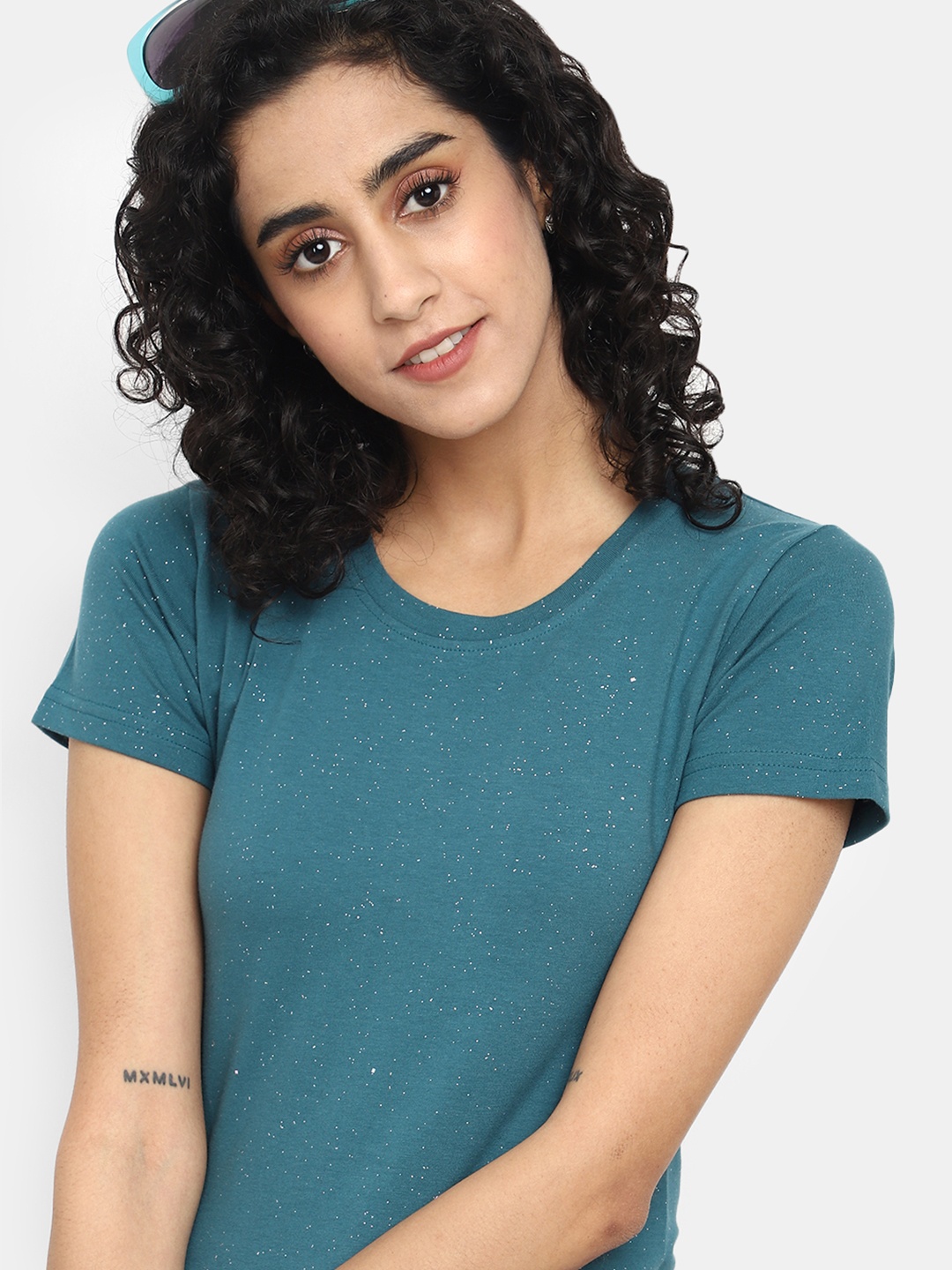 

V-Mart Abstract Printed Round Neck T-Shirt, Green