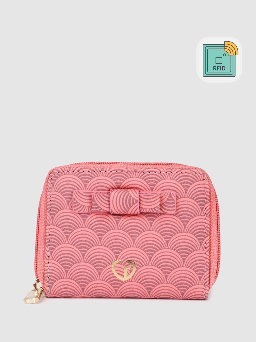 

Caprese Women Printed Zip Around Wallet, Pink