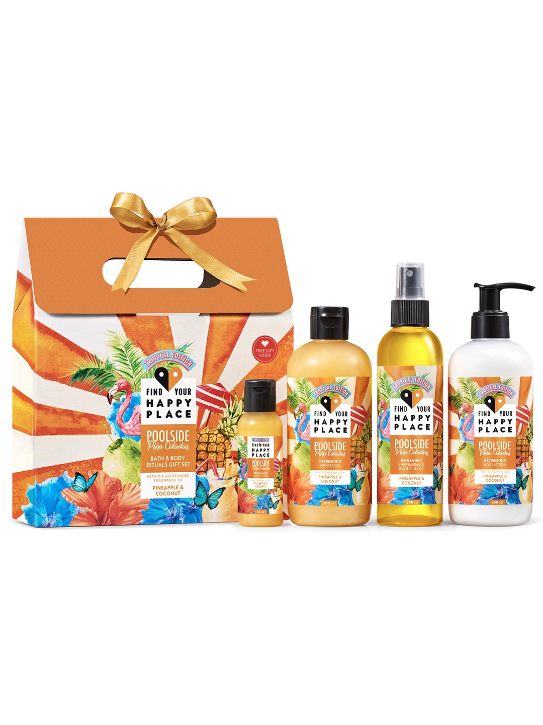 

Find Your Happy Place Poolside Pia Coladas Bath & Body Rituals Gift Set, Orange