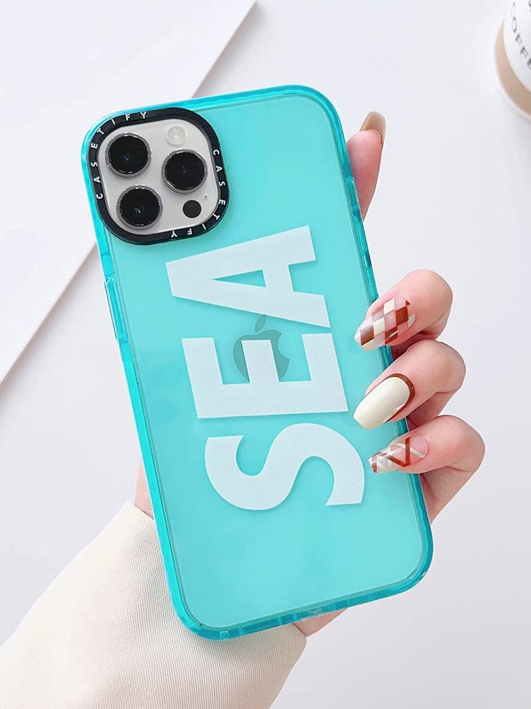 

TREEMODA iPhone 14 Pro Max Sea Printed Mobile Back Case, Blue
