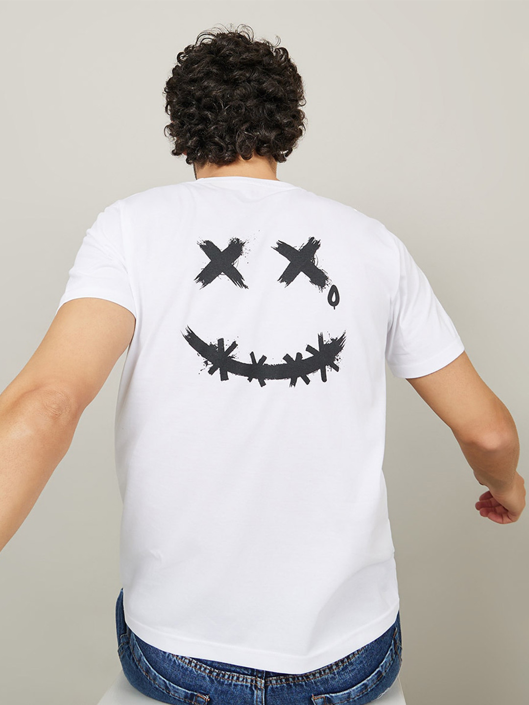 

Styli Graphic Printed Cotton T-shirt, White