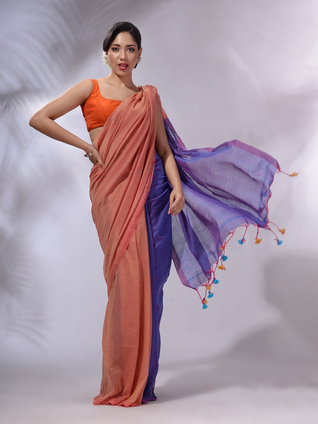 

Charukriti Pure Cotton Saree, Peach