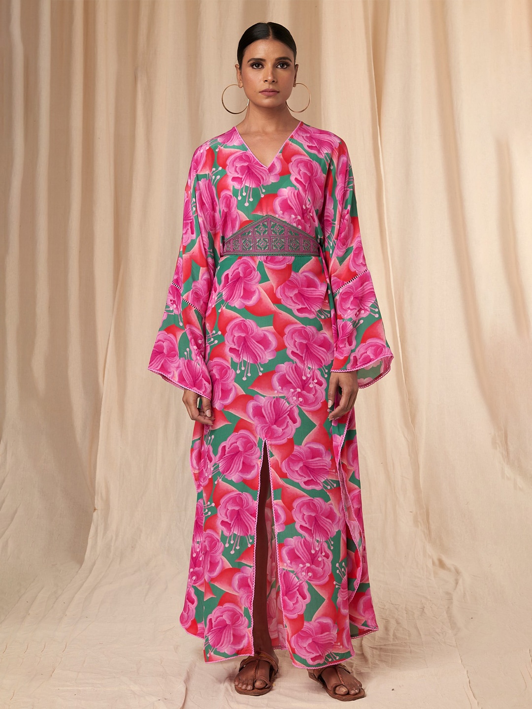 

Masaba Daphne Bloomerang Printed Kaftan Dress, Pink