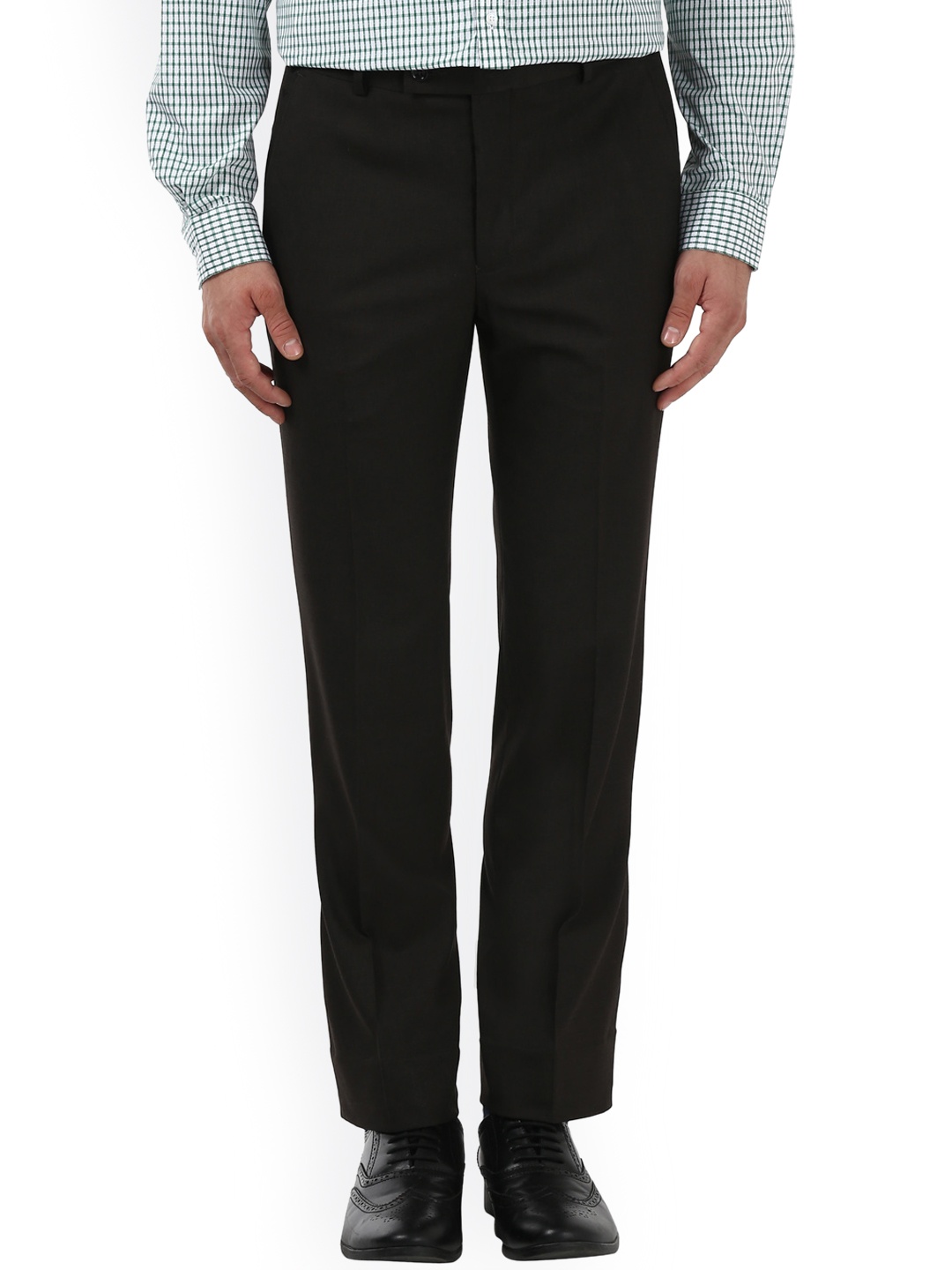 

Park Avenue Men Black Slim Fit Solid Formal Trousers