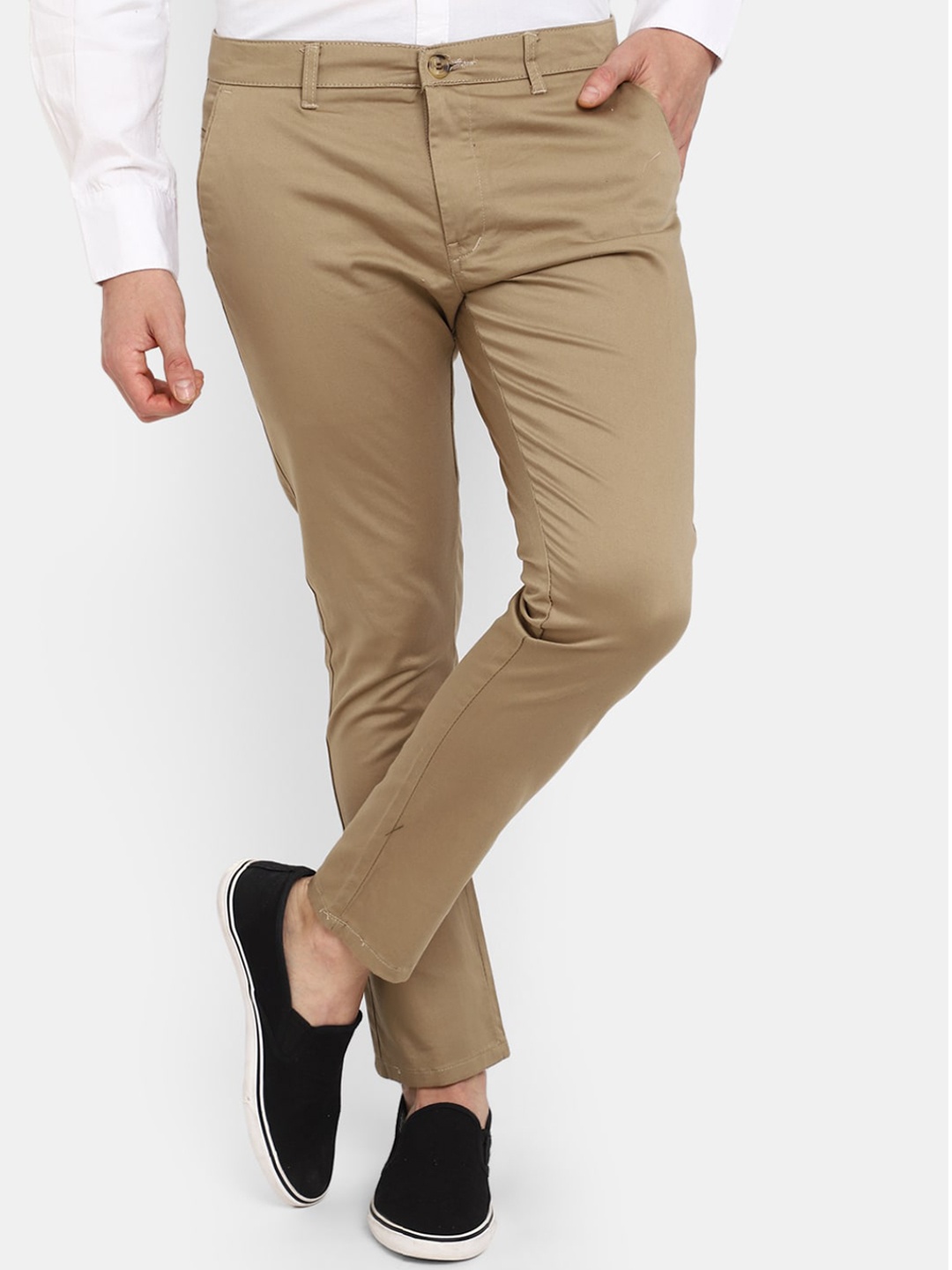 

V-Mart Men Mid-Rise Cotton Chinos, Beige