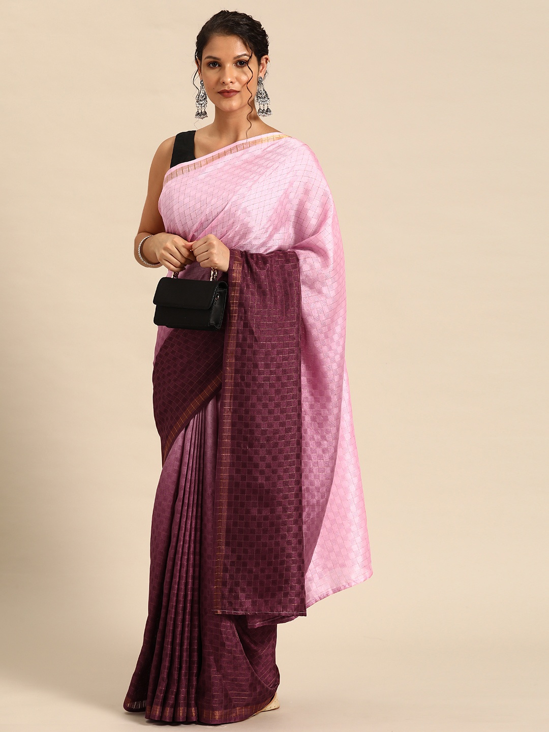 

HERE&NOW Ombre Ready to Wear Saree, Burgundy