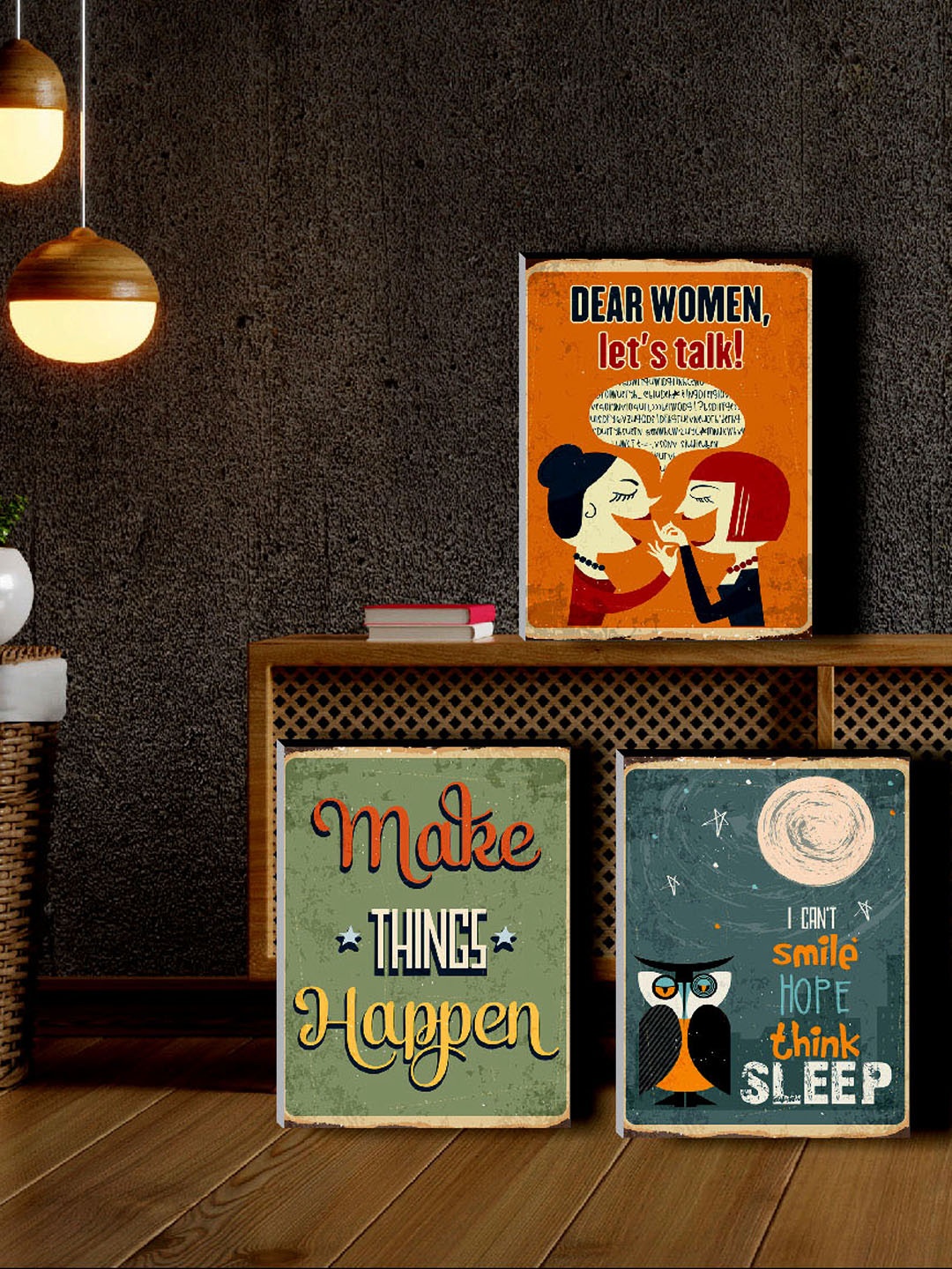 

SAF Red & Green 3 Pieces Motivational Quotes Printed Framed Wall Art