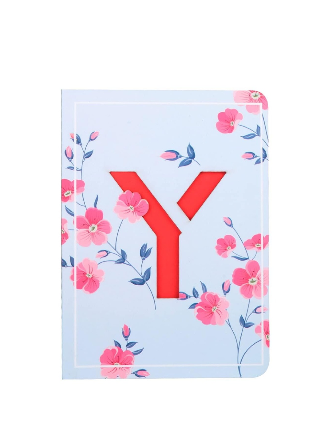 

Doodle Initial Y Monogram Printed Soft Bound Notebook, Blue