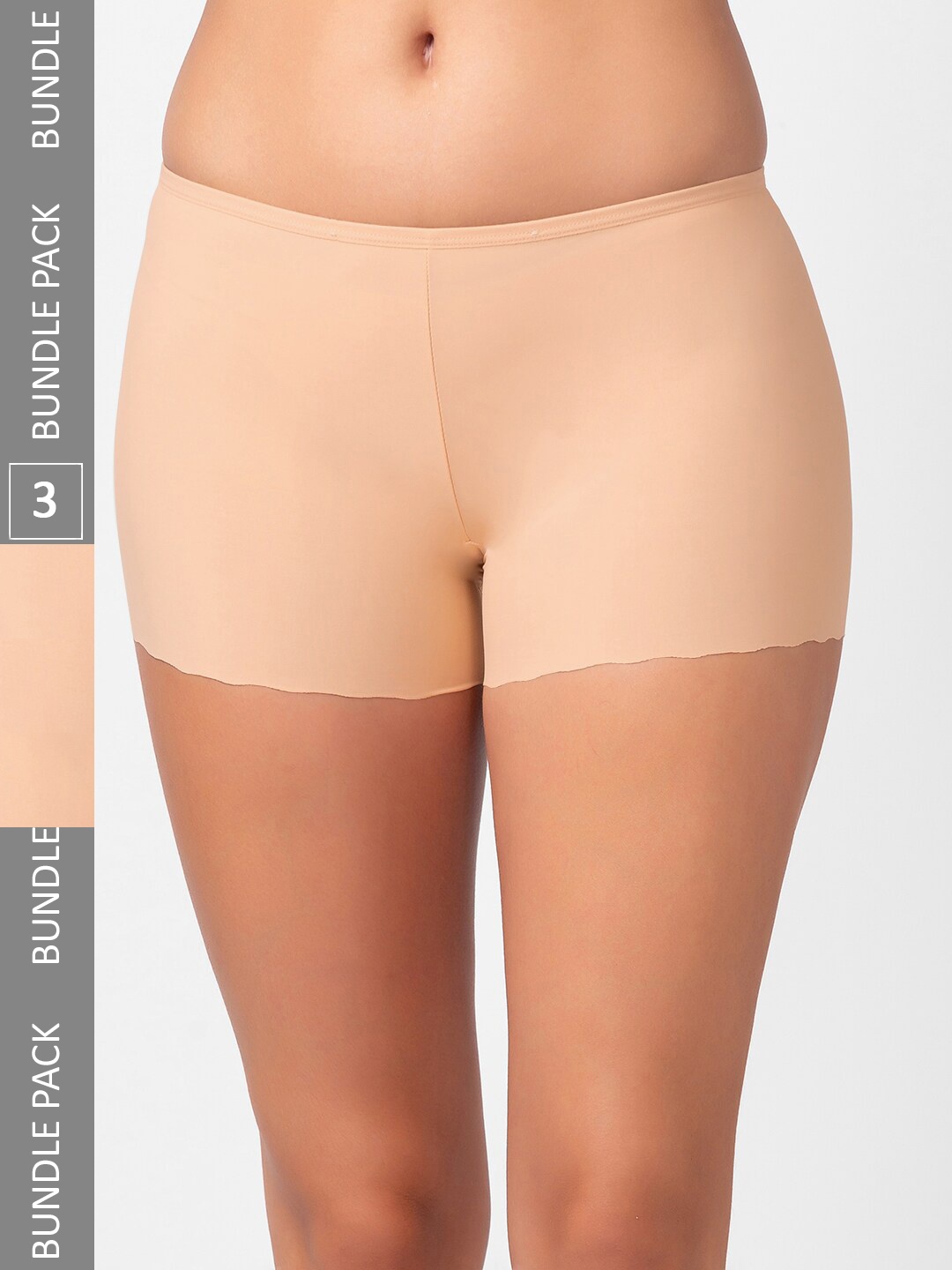 

NOIRA Women Pack Of 3 Seamless Boyshorts Briefs, Beige