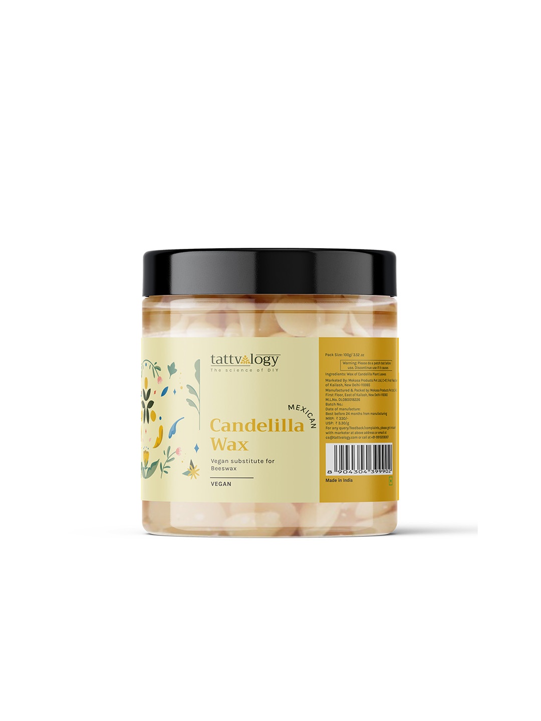 

Tattvalogy Triple Filtered Mexican Pure Candelilla Wax - 100 g, Beige