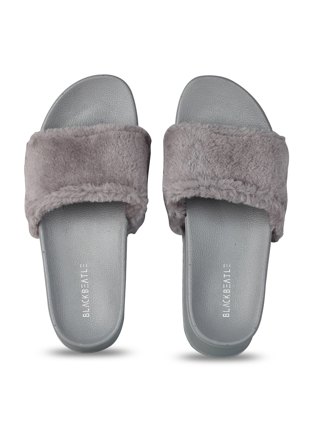 

JUMPLITE Women Fur Sliders, Grey