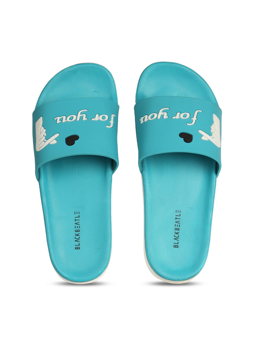 

JUMPLITE Women Love For You Printed Sliders, Blue