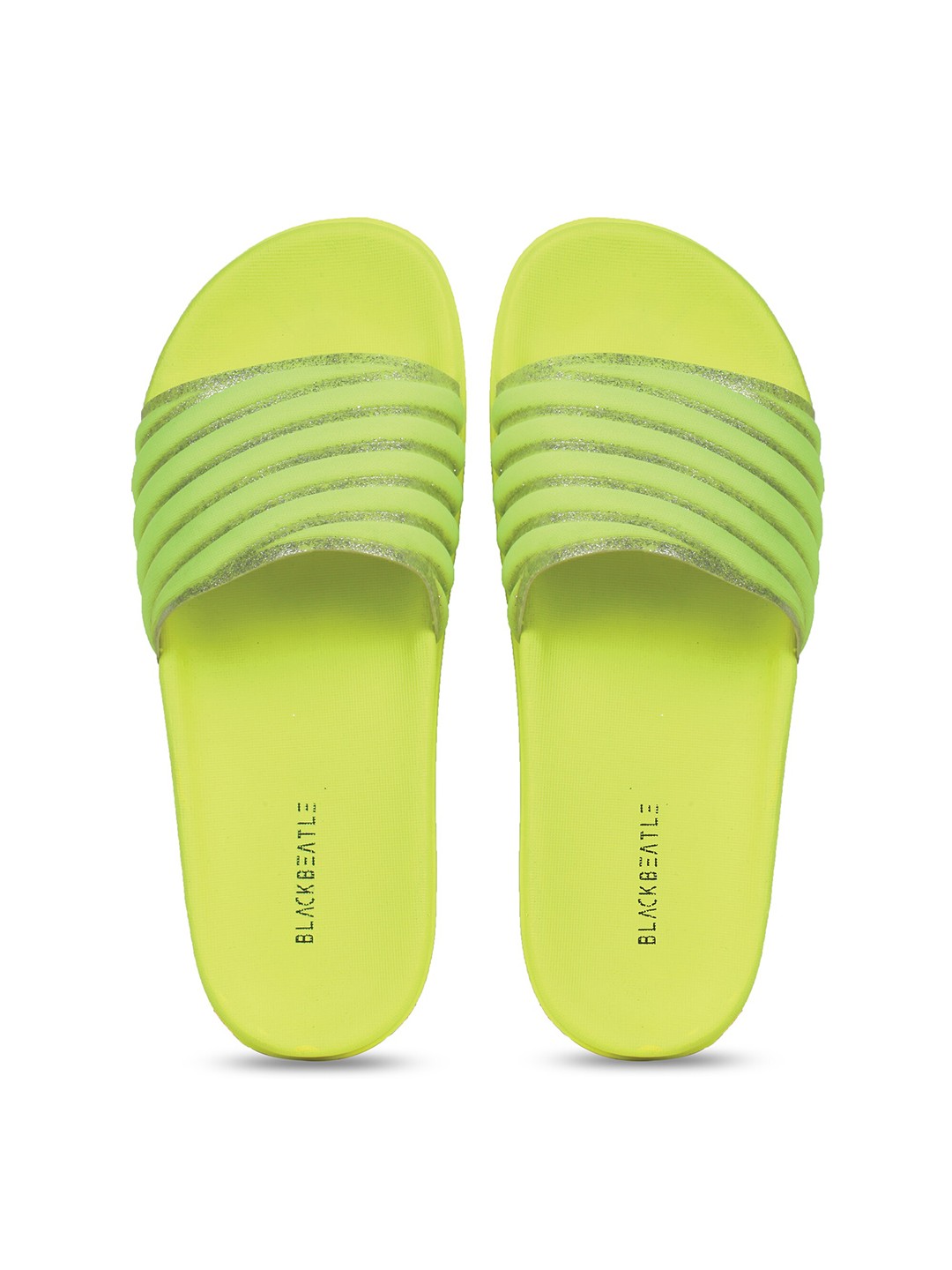 

JUMPLITE Women Striped Sliders, Green