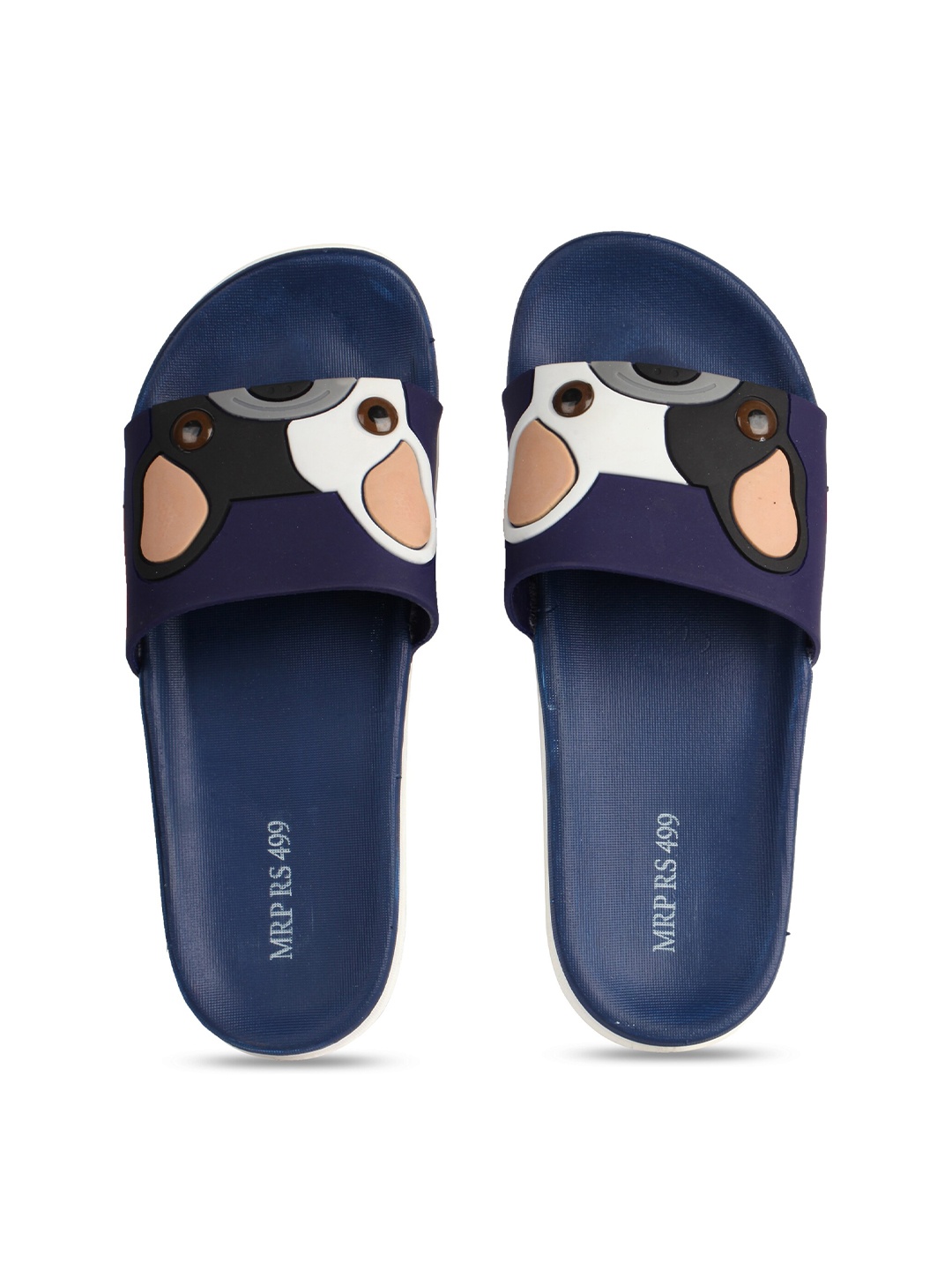 

JUMPLITE Women Dog Design Sliders, Navy blue