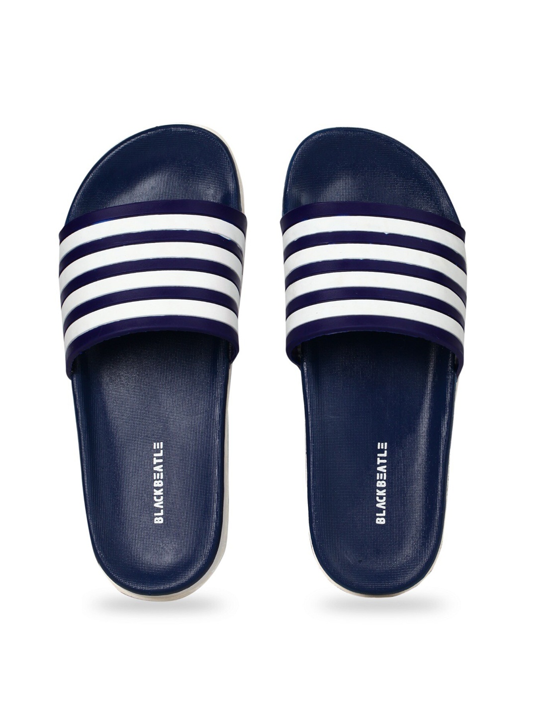 

JUMPLITE Women Striped Sliders, Navy blue