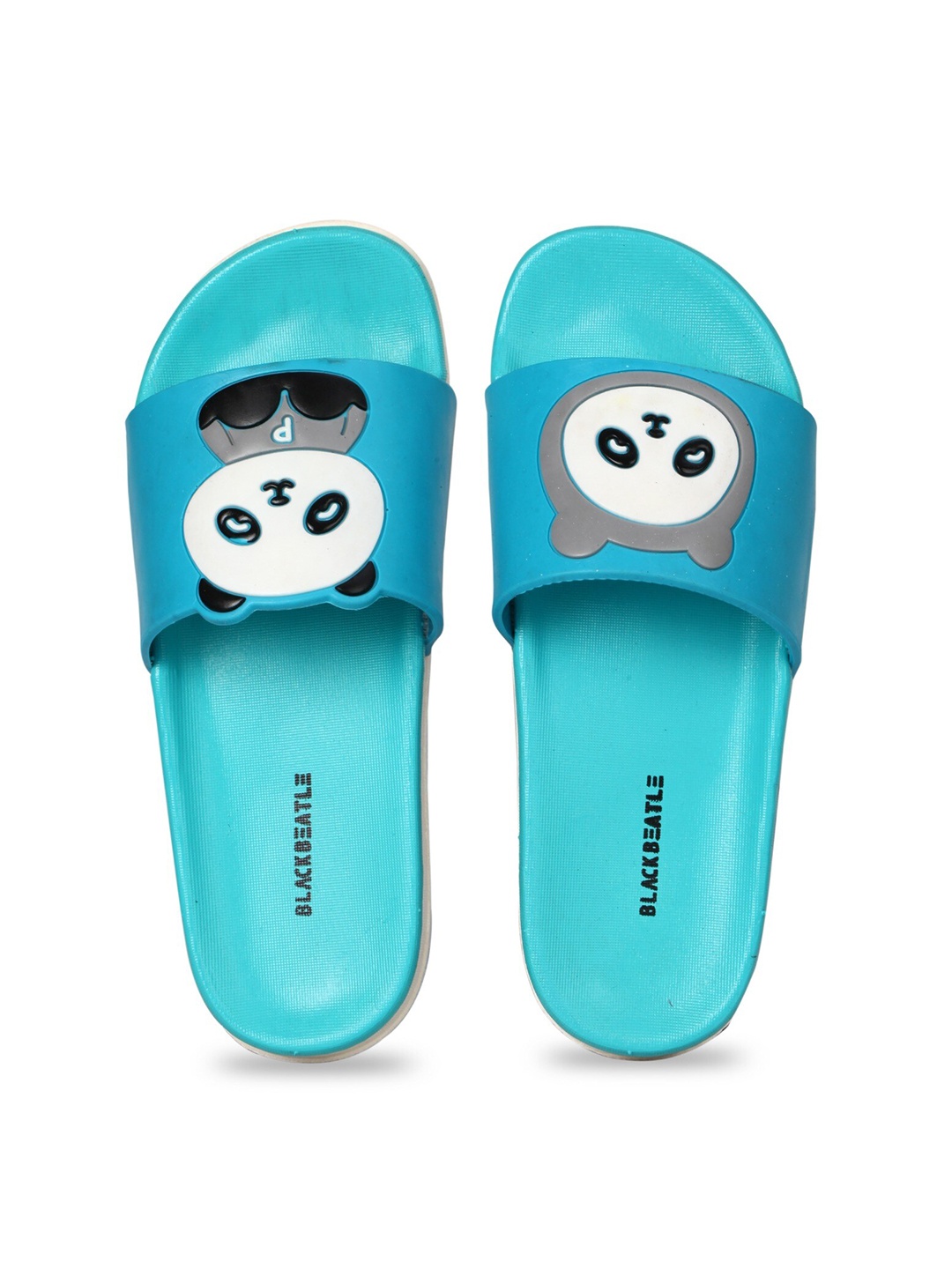 

JUMPLITE Women Panda Printed Sliders, Turquoise blue