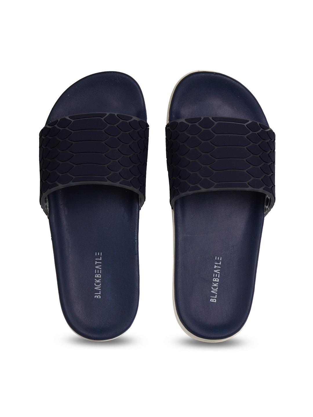 

JUMPLITE Women Snake Textured Sliders, Navy blue