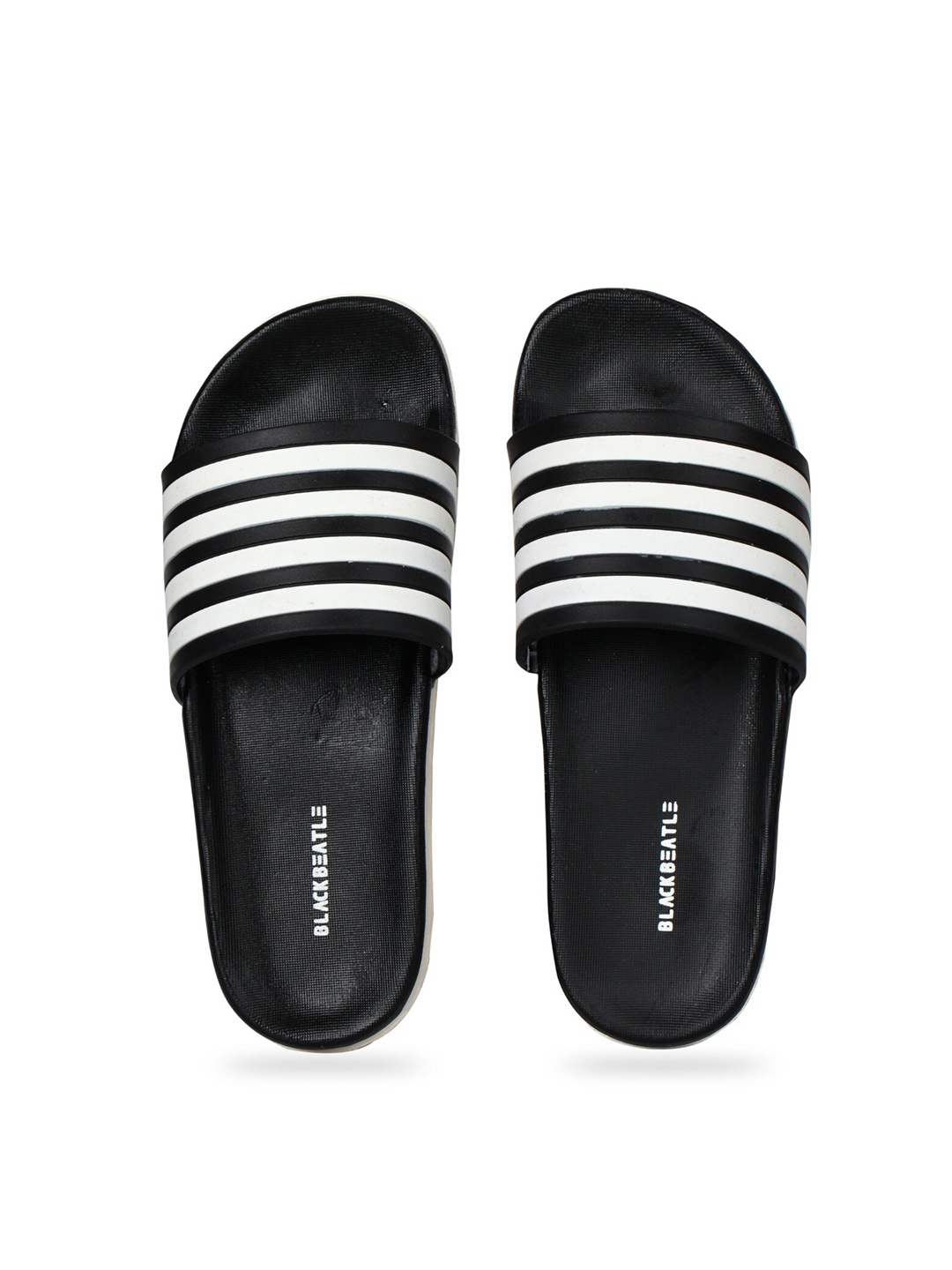

JUMPLITE Women Striped Sliders, Black