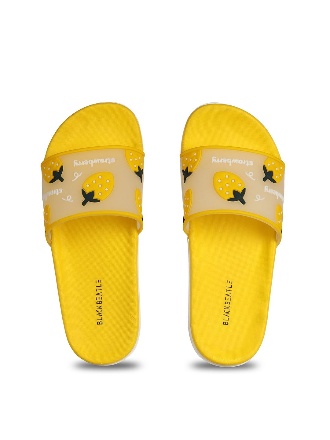 

JUMPLITE Women Strawberry Design Sliders, Yellow