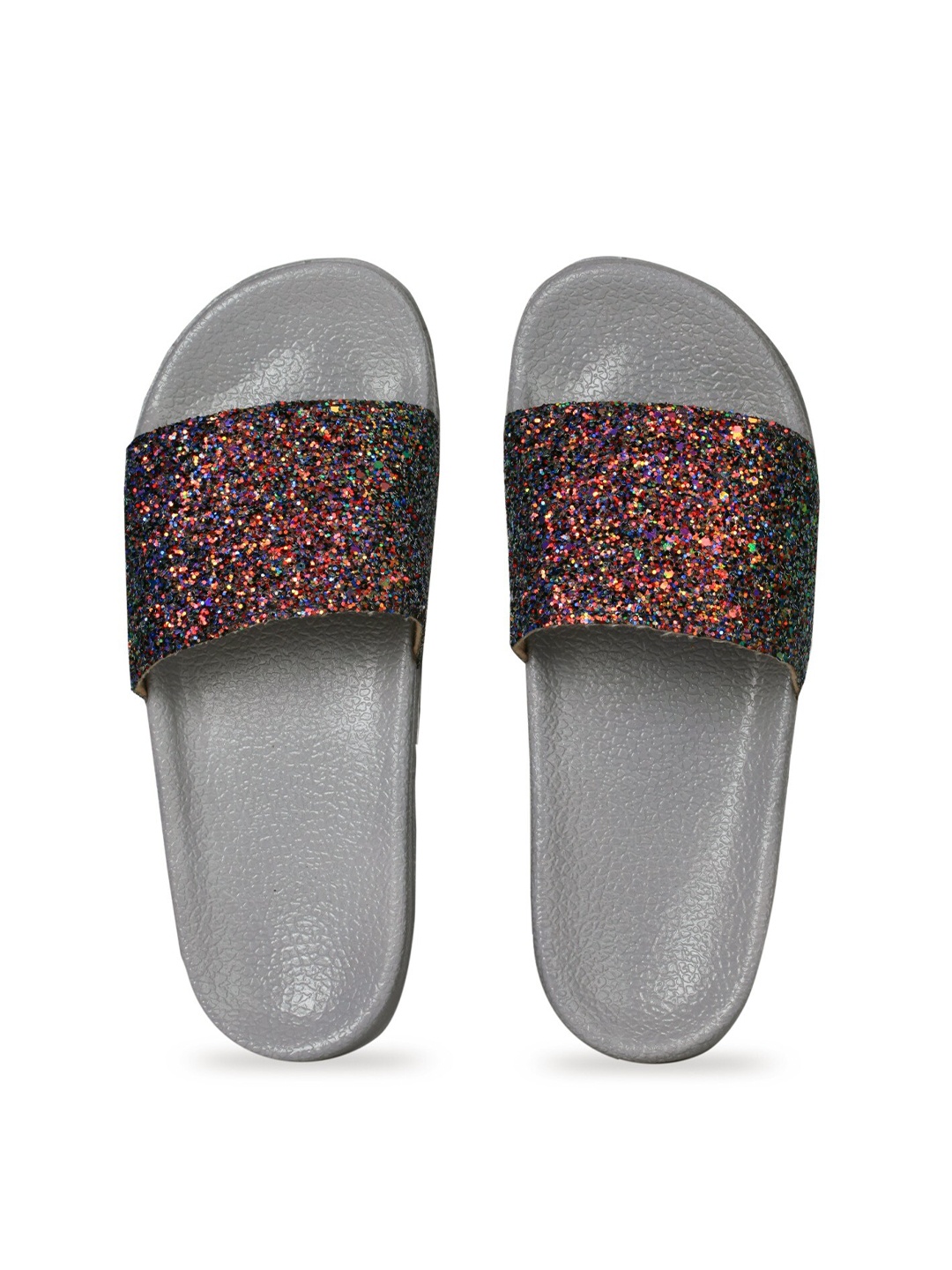 

JUMPLITE Women Embellished Sliders, Grey