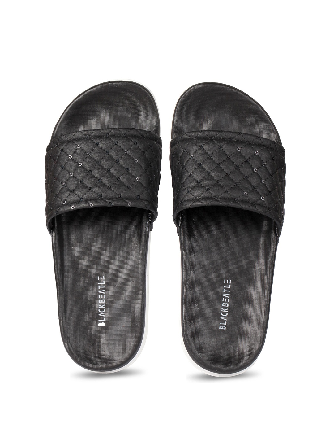 

JUMPLITE Women Sequin Embellished Sliders, Black