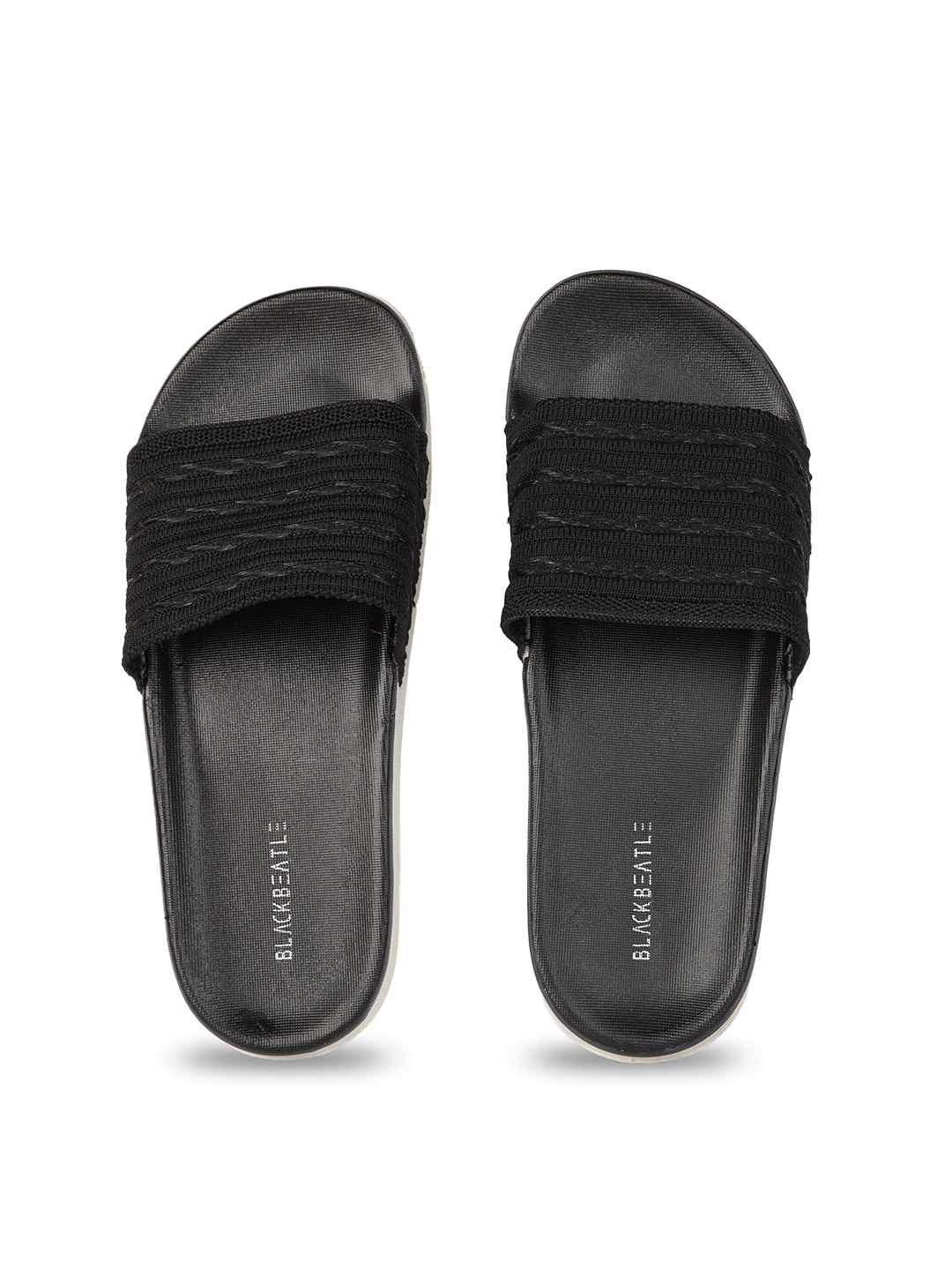 

JUMPLITE Women Woven Design Sliders, Black