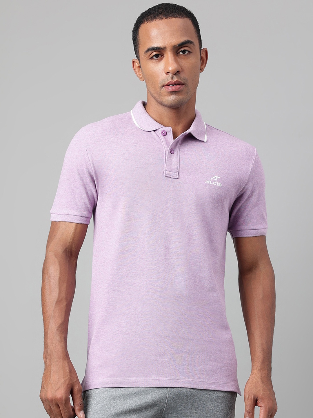 

Alcis Polo Collar T-Shirt, Lavender