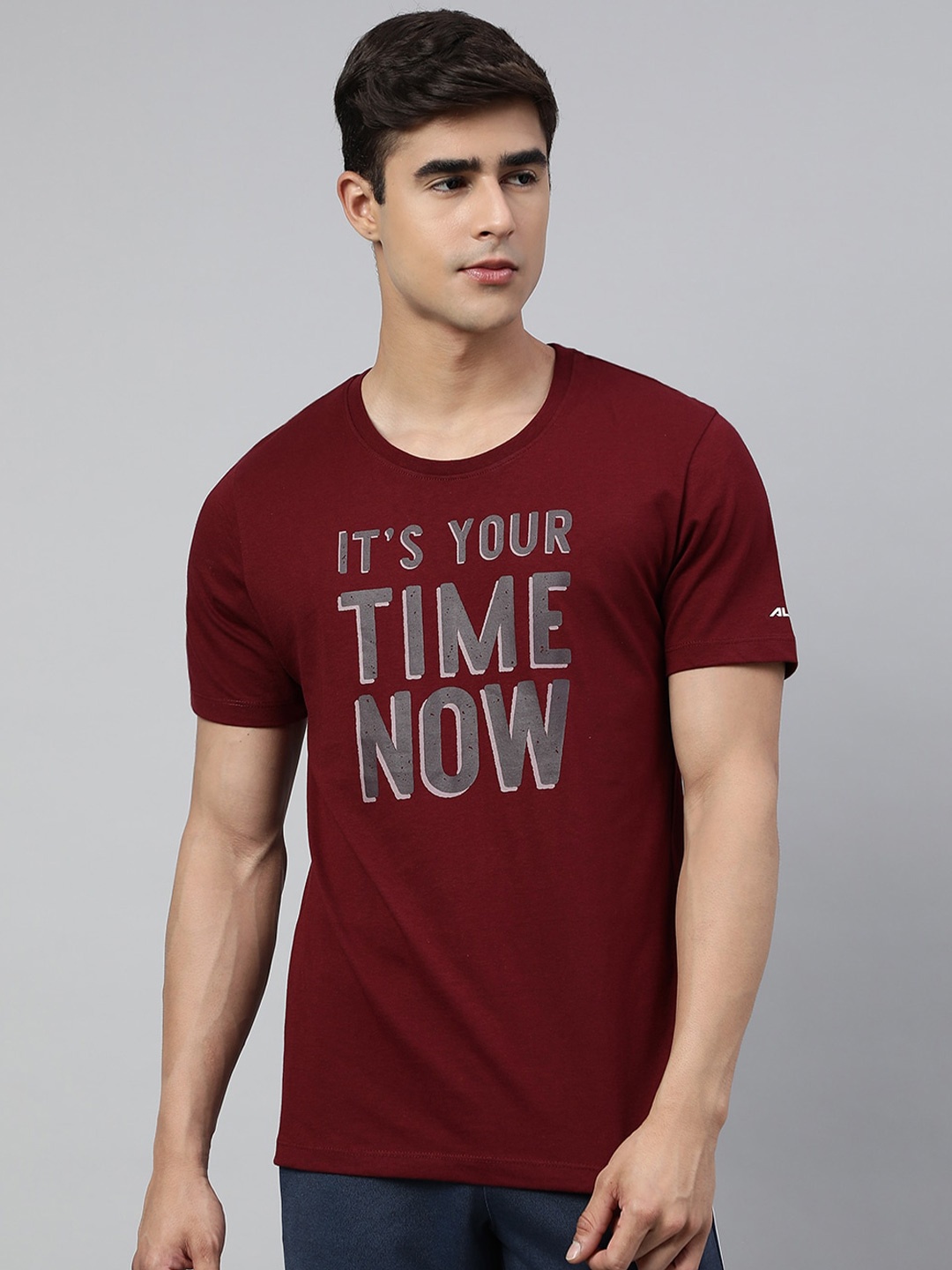 

Alcis Typography Printed Round Neck T-Shirt, Maroon