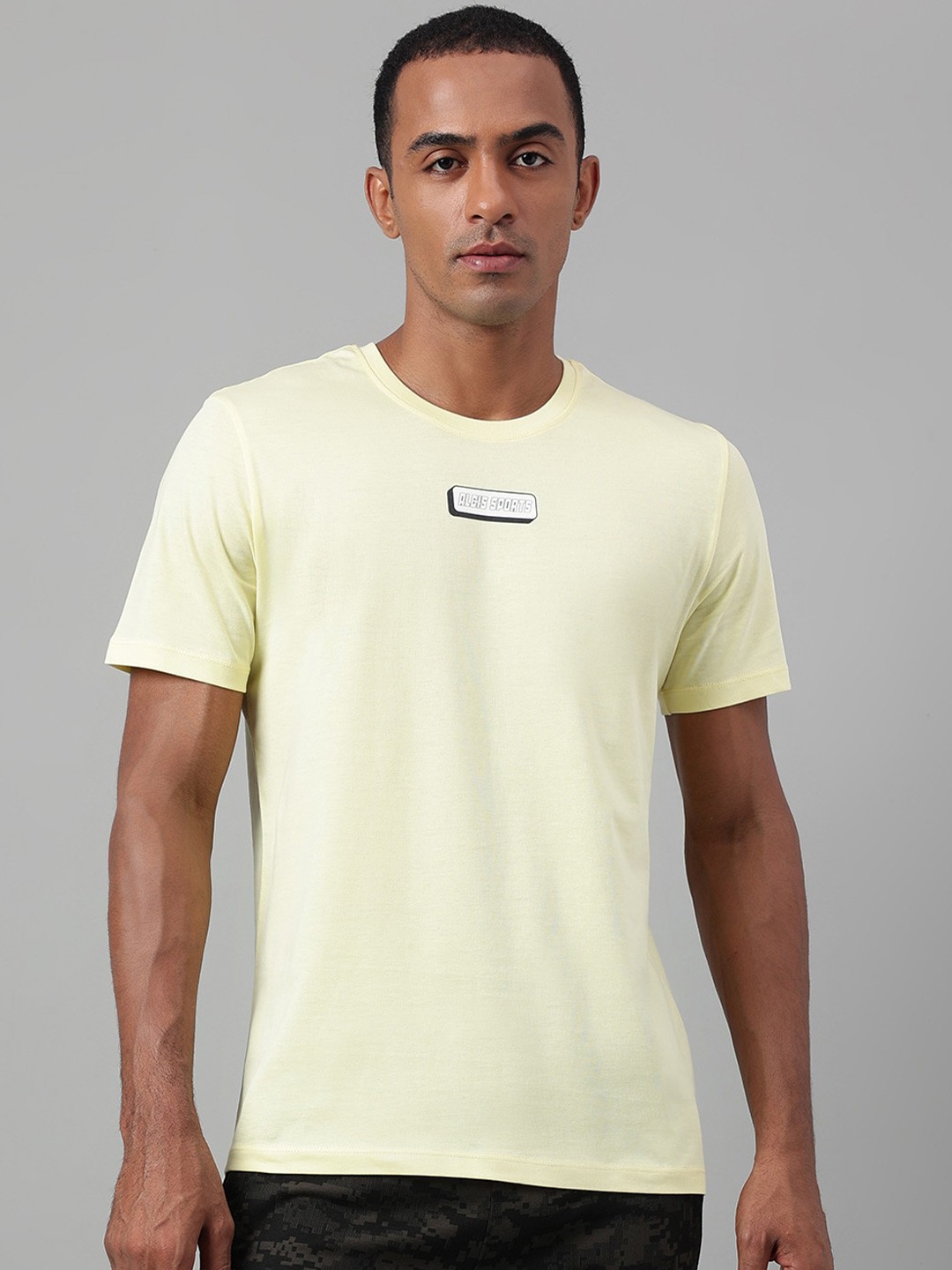 

Alcis Typography Printed Round Neck T-Shirt, Yellow