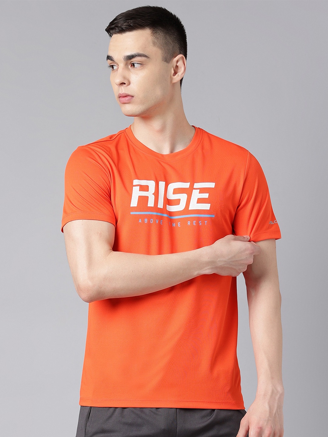 

Alcis Typography Printed Dry Tech Slim Fit T-Shirt, Orange