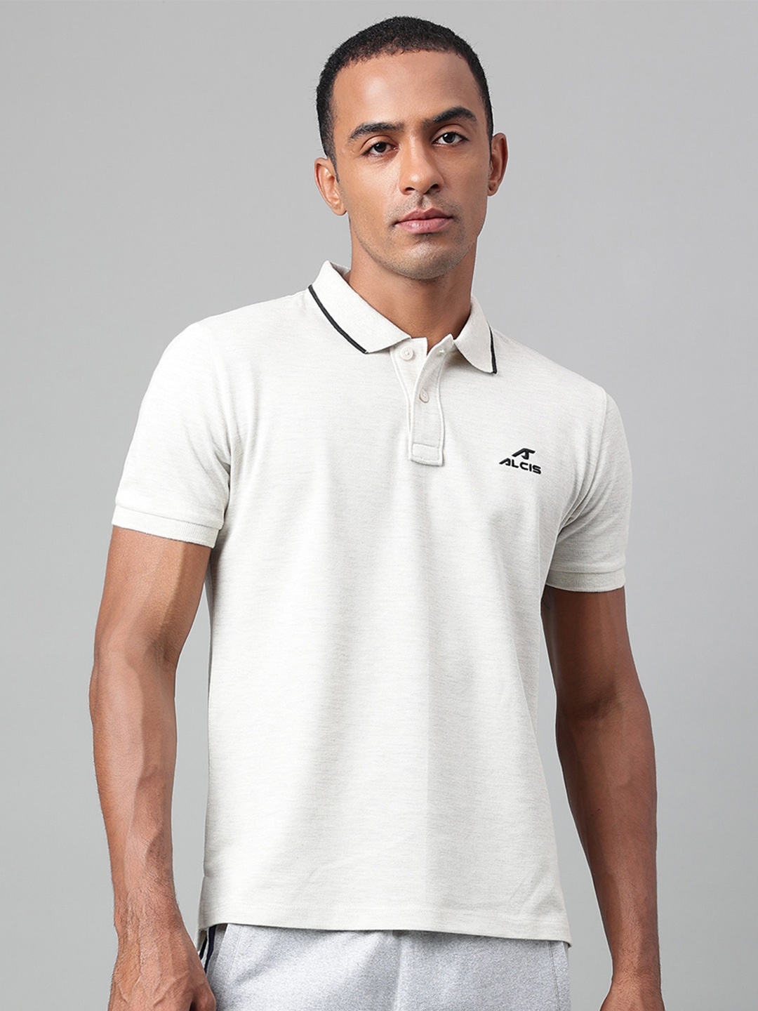 

Alcis Polo Collar Short Sleeve Soft-Touch Sports T-shirt, Off white