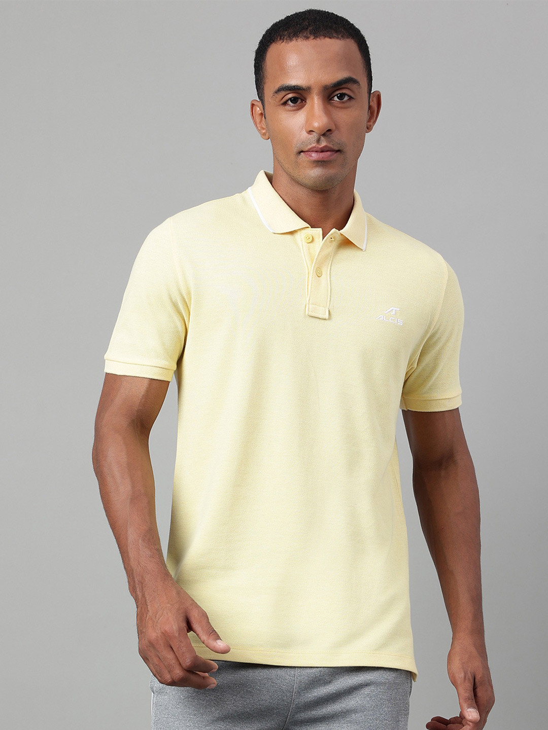 

Alcis Polo Collar Short Sleeve Soft-Touch Sports T-shirt, Yellow