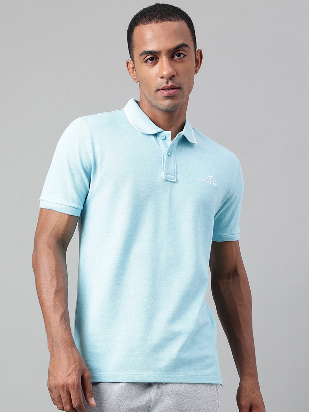 

Alcis Polo Collar Short Sleeve Soft-Touch Sports T-shirt, Blue