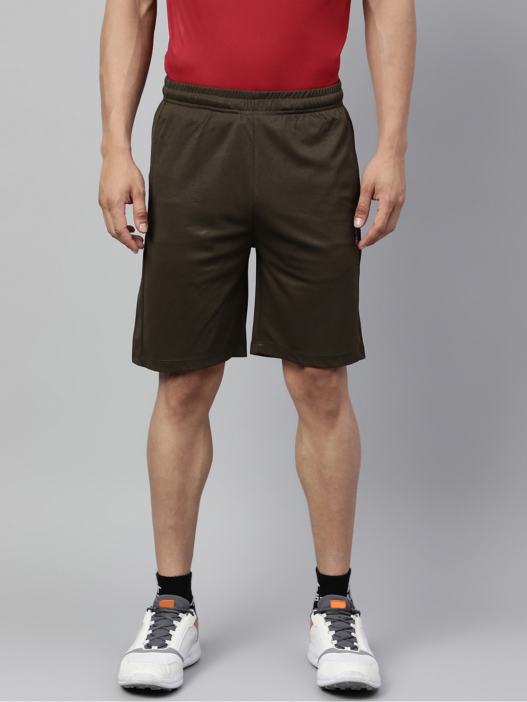 

Alcis Men Slim Fit Rapid-Dry Training or Gym Sports Shorts, Olive