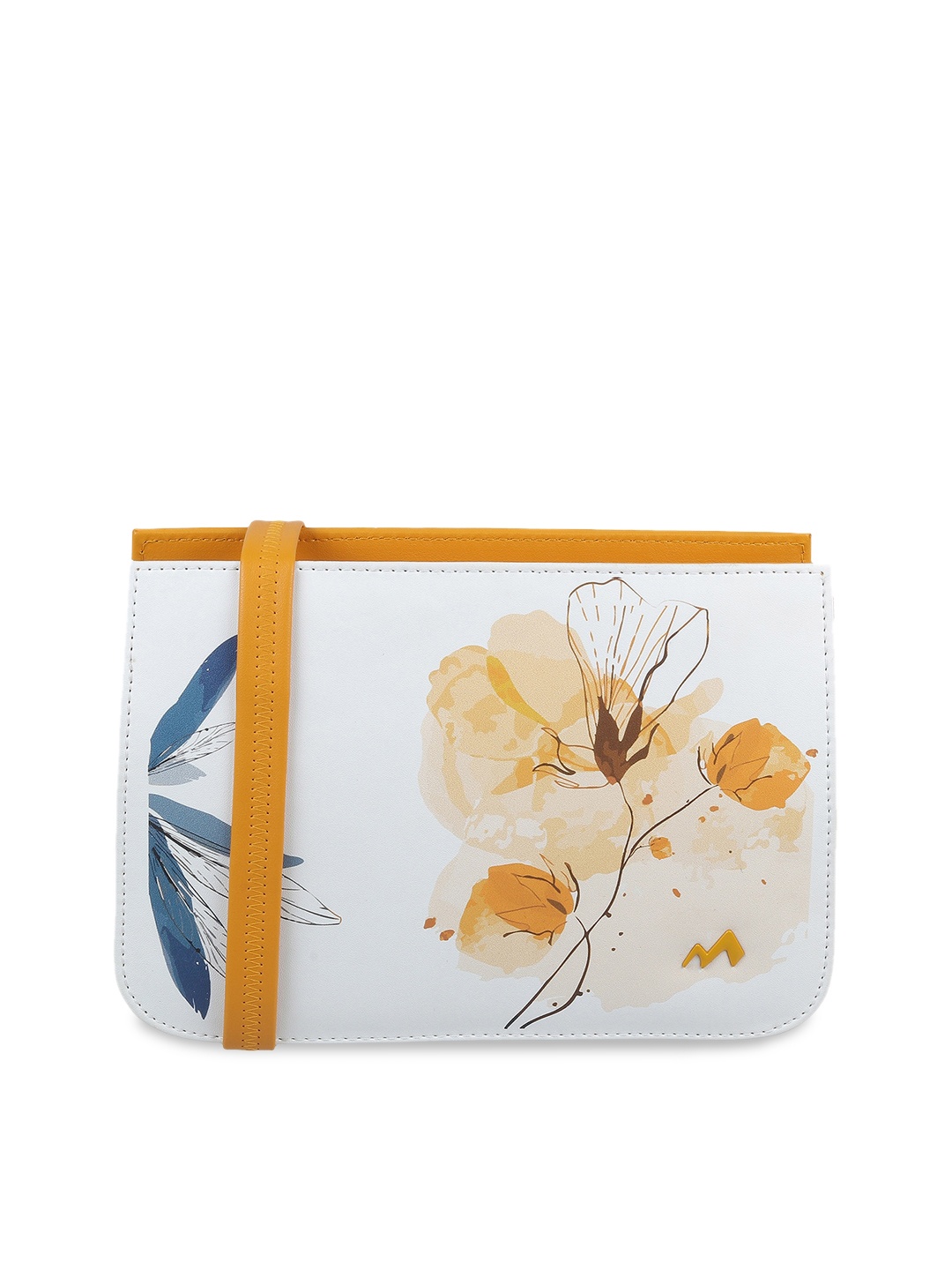 

Metro Floral Printed Structured Sling Bag, Yellow