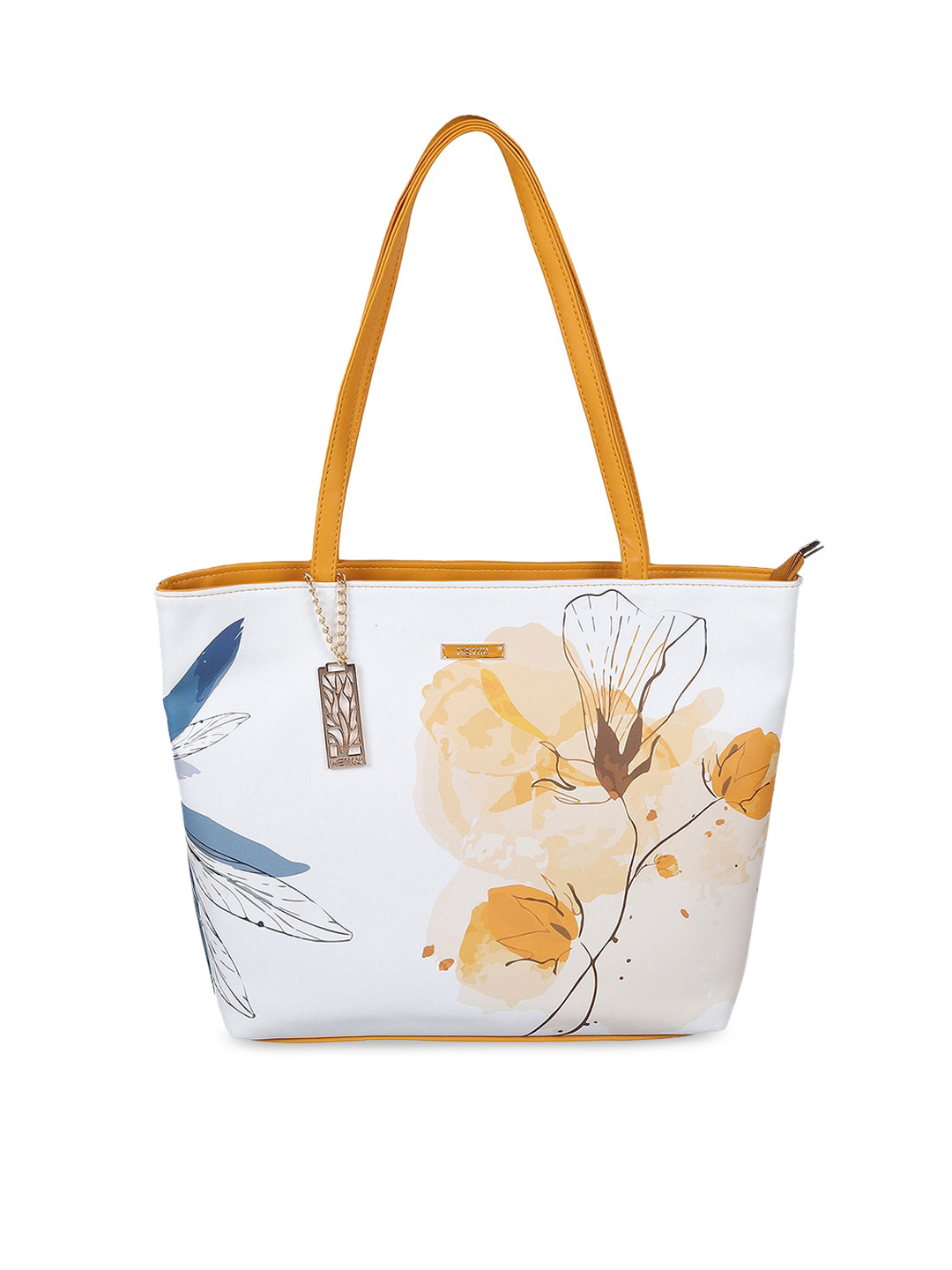 

Metro Floral Printed Structured Shoulder Bag, Yellow
