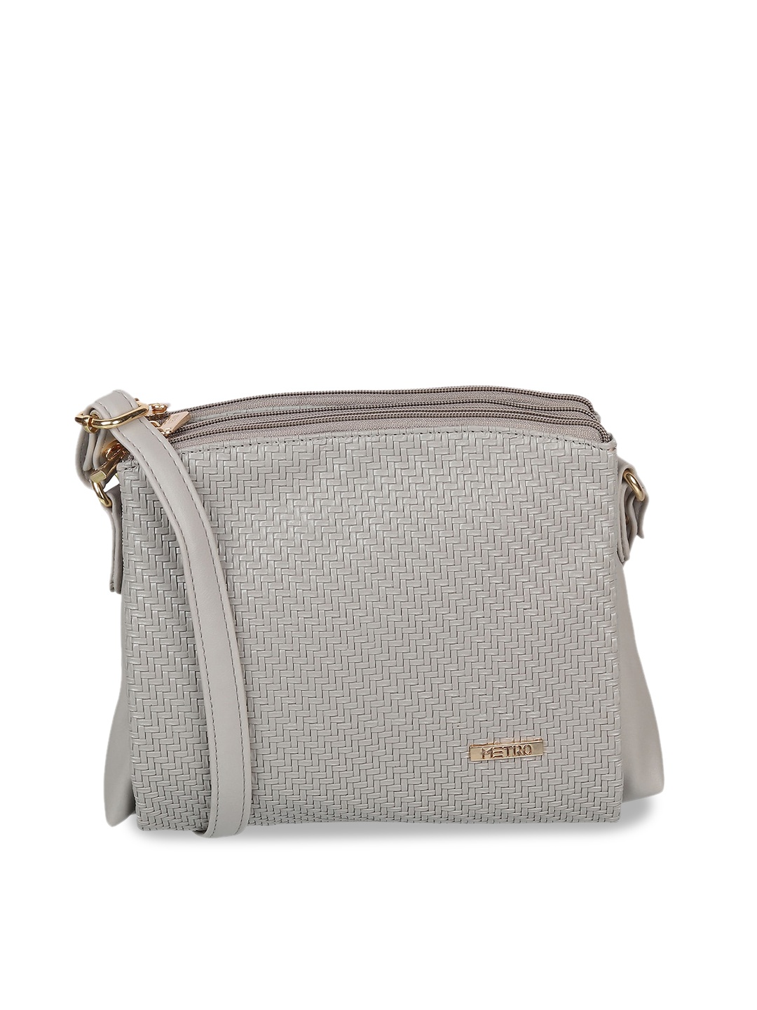 

Metro Textured Structured Sling Bag, Grey