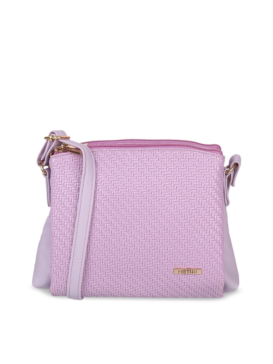 

Metro Textured Structured Sling Bag, Purple