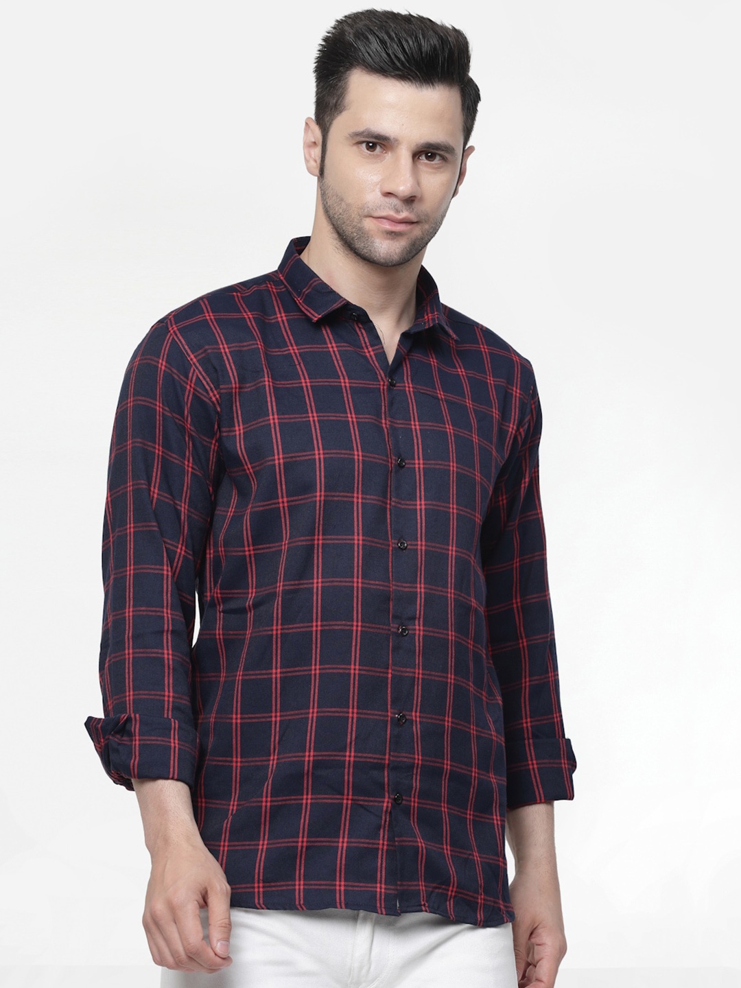 

ADWYN PETER New Tartan Checked Cotton Casual Shirt, Red