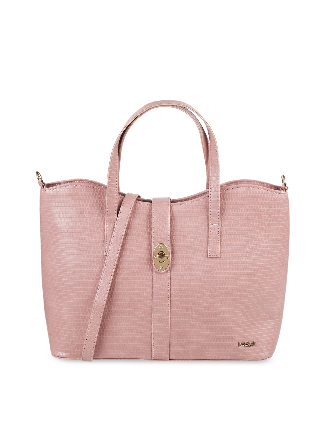 

Mochi Textured Structured Handheld Bag, Pink