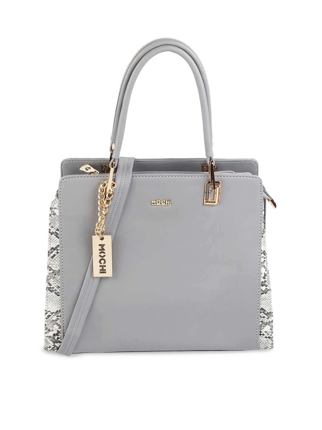 

Mochi Animal Printed Structured Handheld Bag, Grey