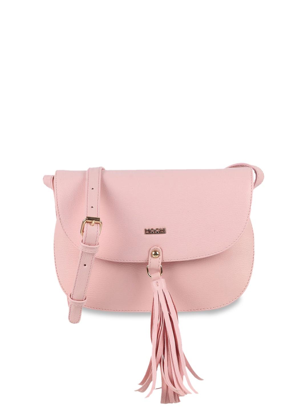 

Mochi Textured Structured Sling Bag With Tasselled, Pink