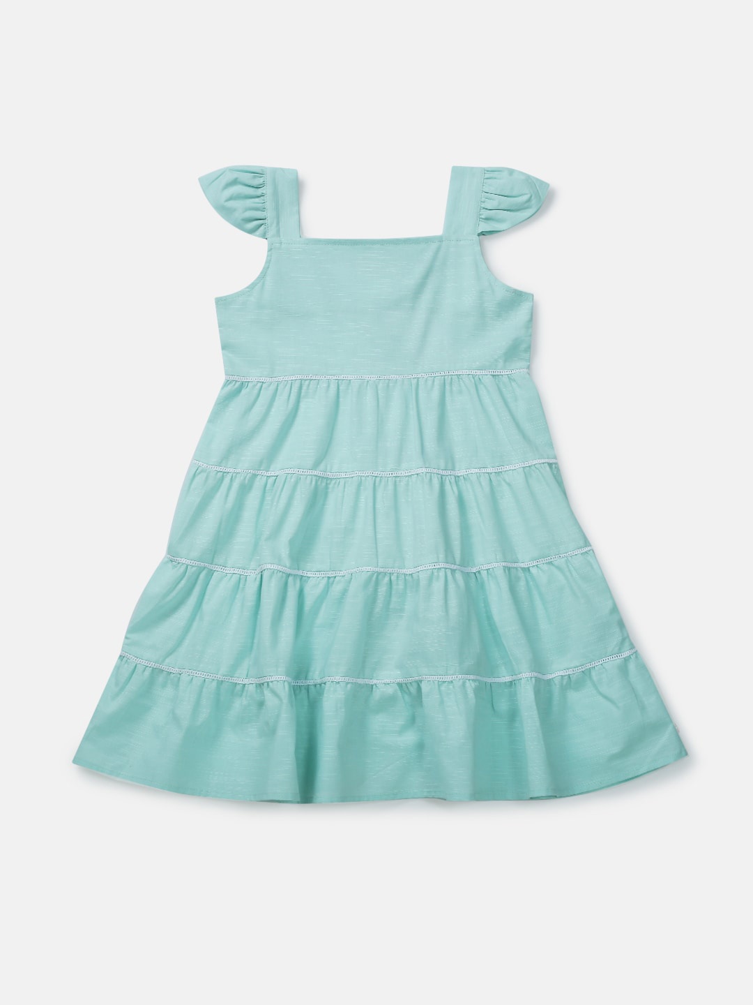 

Gini and Jony Girls Flutter Sleeves A-Line Dress, Blue