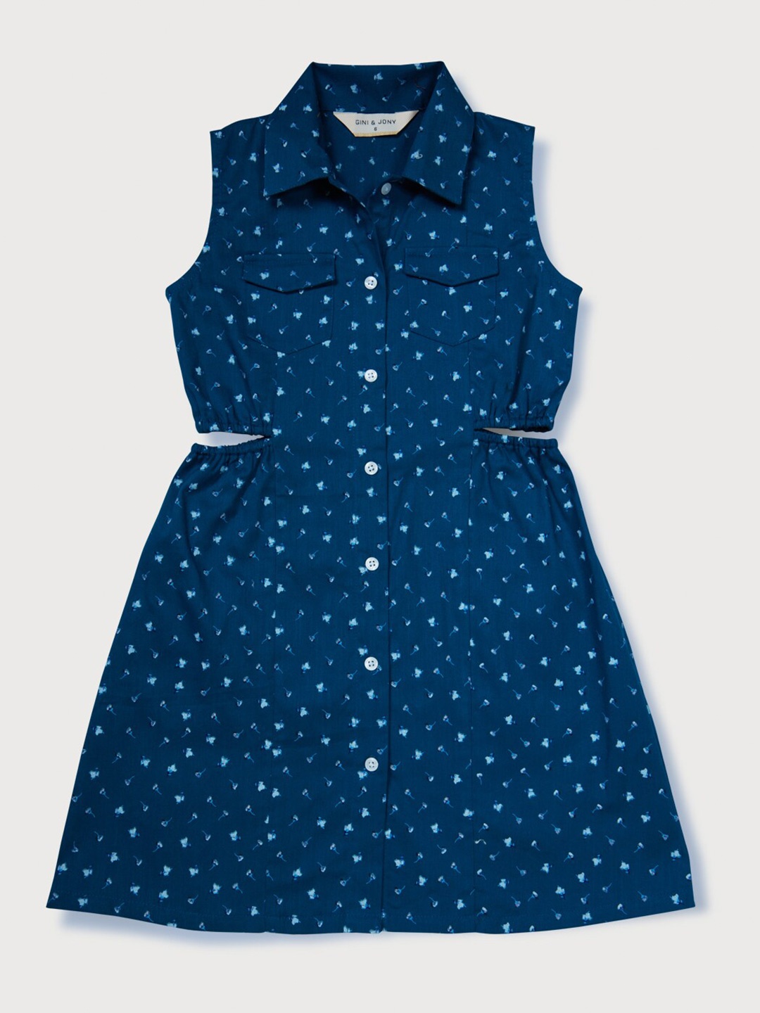 

Gini and Jony Girls Print A-Line Dress, Navy blue