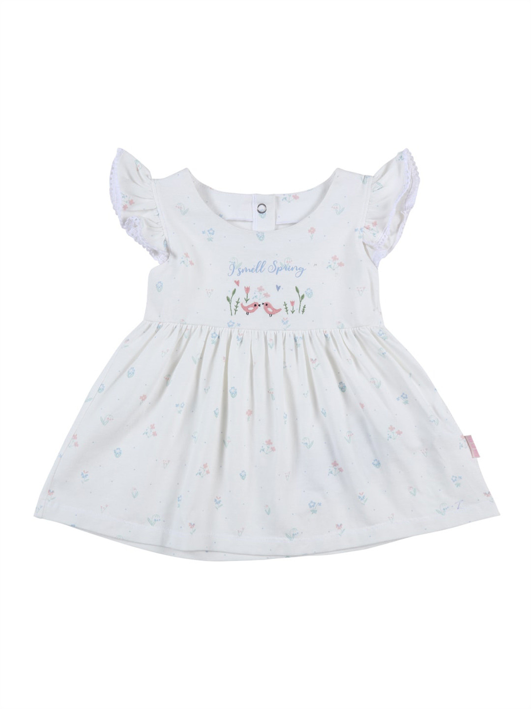 

Gini and Jony Infant Girls Conversational Printed Flutter Sleeve Cotton Fit & Flare Dress, White
