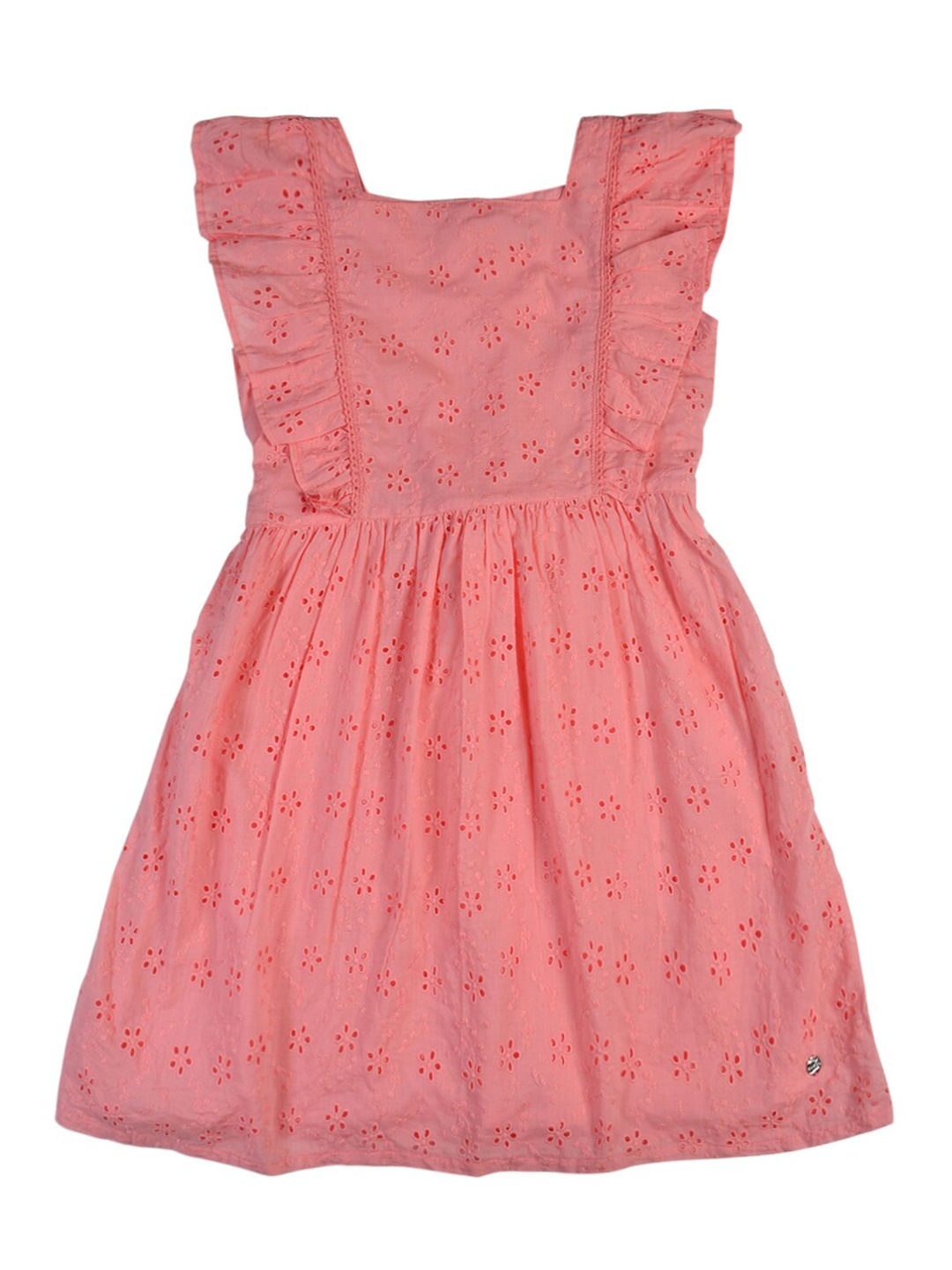 

Gini and Jony Infant Girls Schiffli Cotton Fit And Flare Dress, Pink