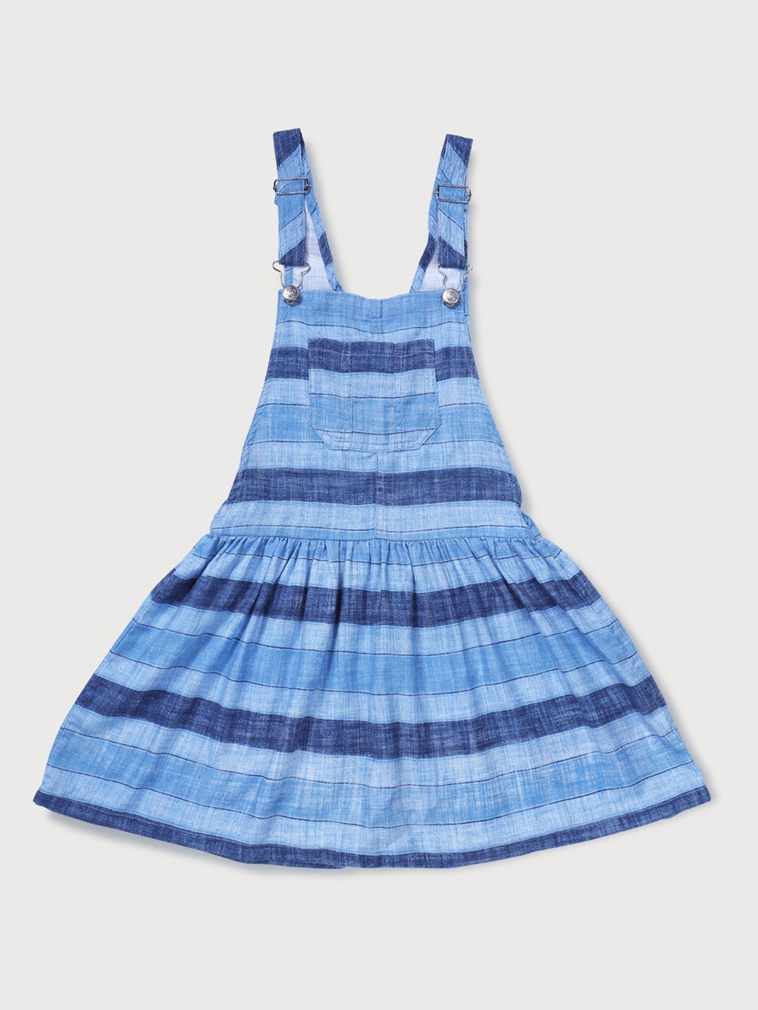 

Gini and Jony Girls Striped Cotton Pinafore Dress, Blue