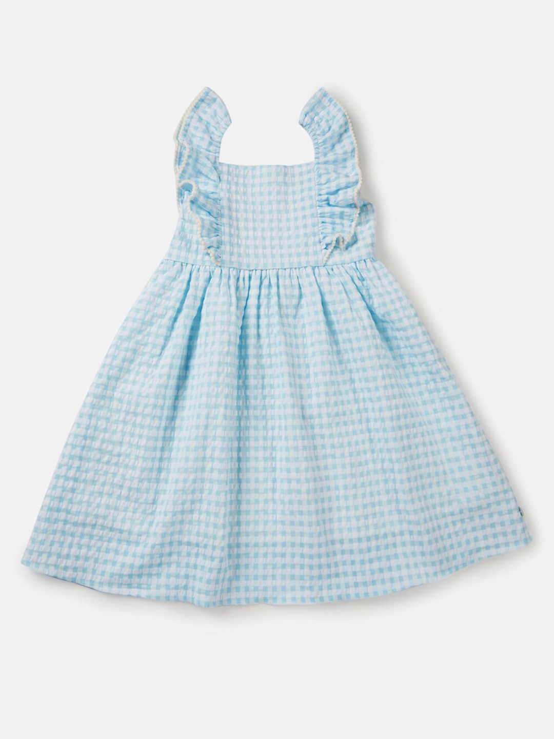 

Gini and Jony Girls Checked Cotton A-Line Dress, Blue