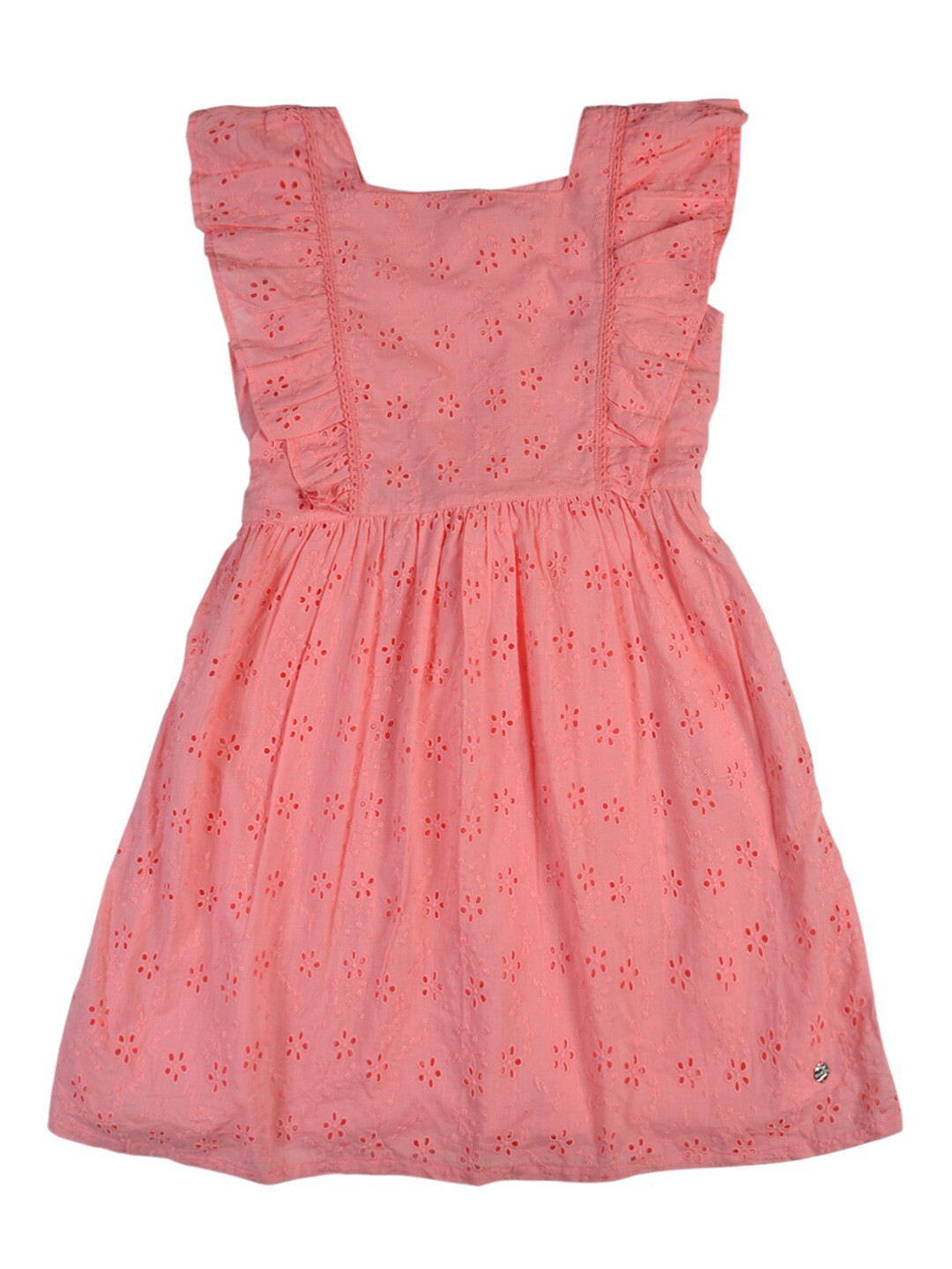 

Gini and Jony Infant Girls Schiffli Cotton Fit And Flare Dress, Pink